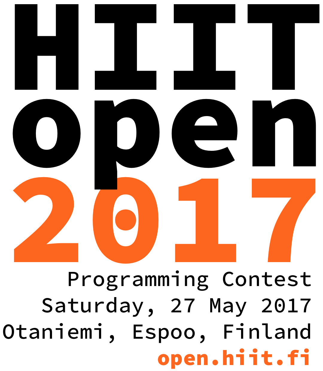 HIIT Open 2017 Programming Contest, Saturday, 27 May 2017, Otaniemi, Espoo, Finland