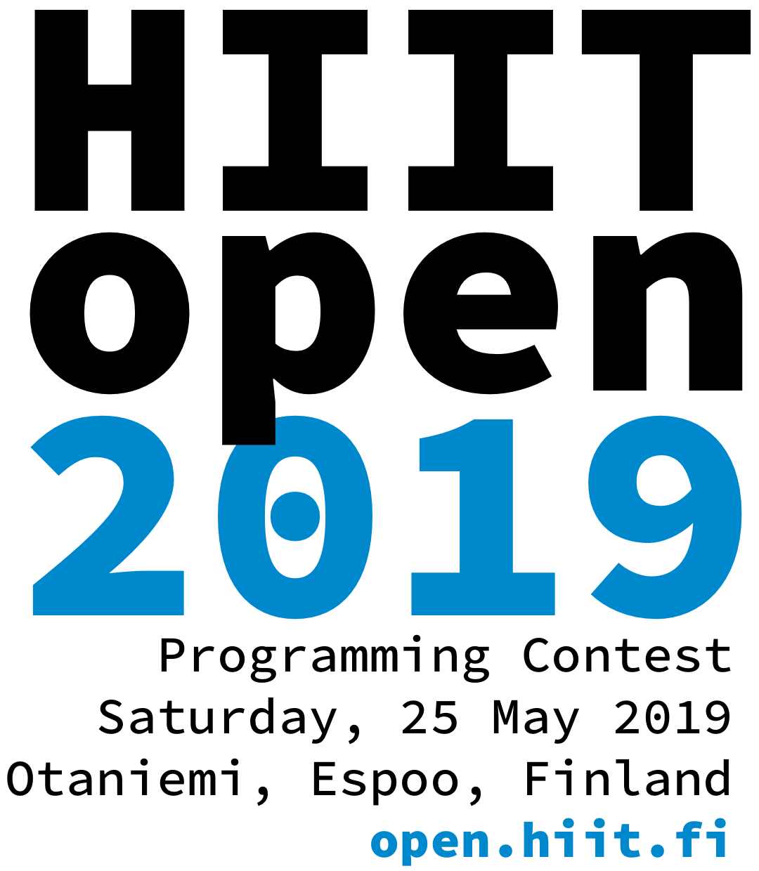 HIIT Open 2019 Programming Contest, Saturday, 25 May 2019, Otaniemi, Espoo, Finland
